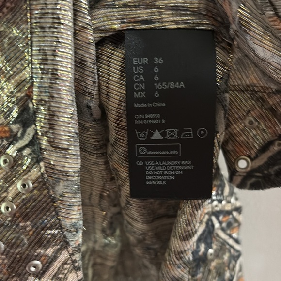 Isabel Marant pour H&M Silver and Gold racer back Tank Top - size 6 - NWT - Picture 4 of 9